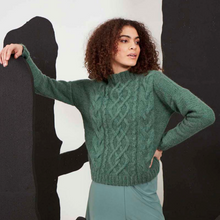 Load image into Gallery viewer, Cabled Pullover Knitting Kit | Lang Yarns Malou Light &amp; Knitting Pattern (269-40)
