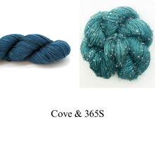 Load image into Gallery viewer, Windowpane Cowl (Short &amp; Stout Version) Knitting Kit | Shibui Lunar, Artyarns Beaded Mohair and Sequins &amp; Knitting Pattern (#291)
