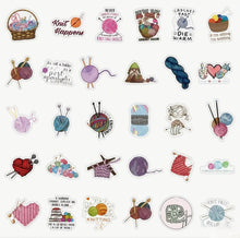 Load image into Gallery viewer, Knitting &amp; Crochet Vinyl Stickers | Pack of 60
