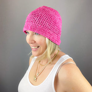 Crocheted Summer Bucket Hat Kit | Louisa Harding Fauve & Crochet Pattern (#433)
