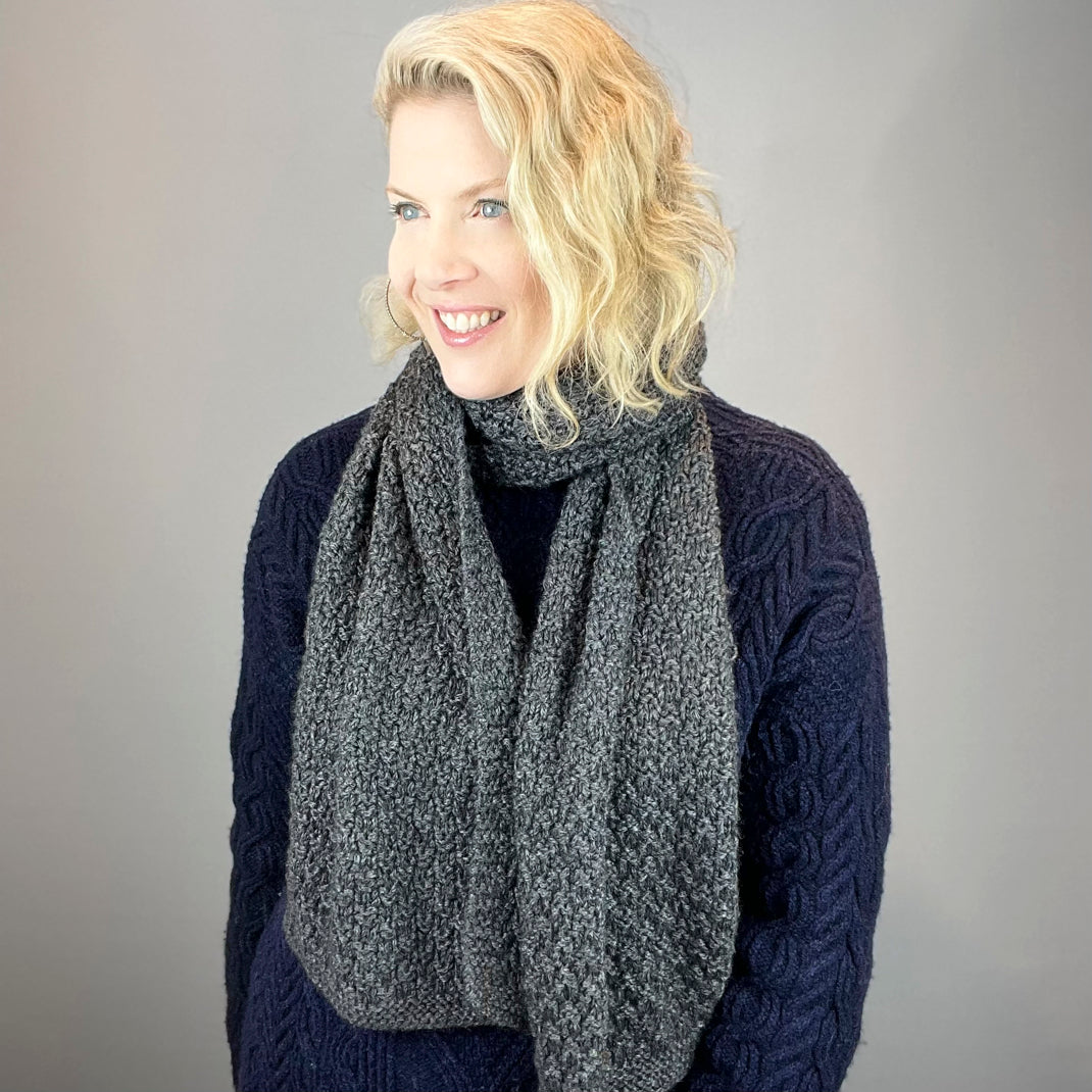 Little Boxes Scarf Knitting Kit | Plymouth Viento & Knitting Pattern ...