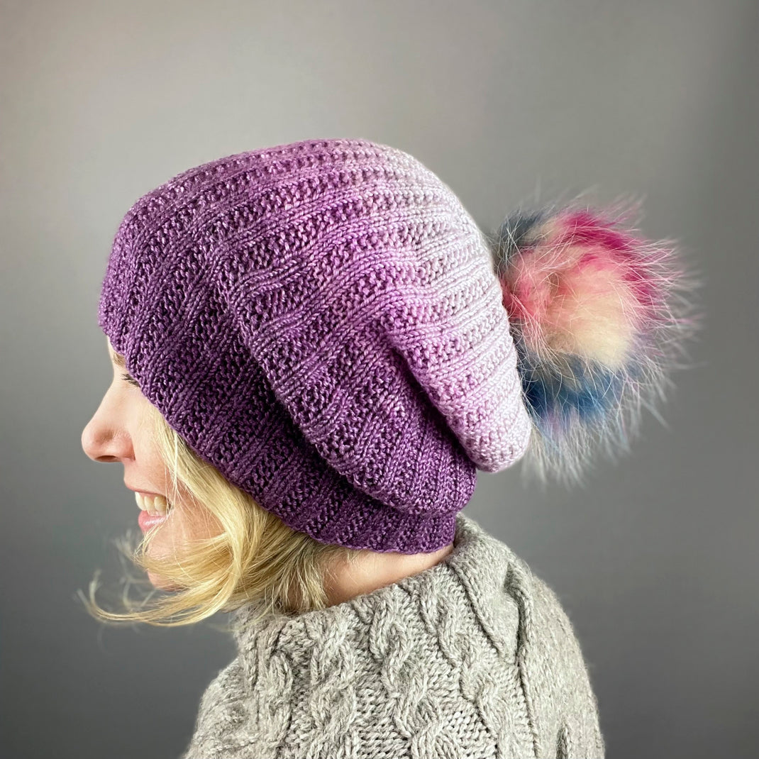 Broken Rib Beanie Knitting Kit | Freia Handpaints Superwash Merino Sil ...