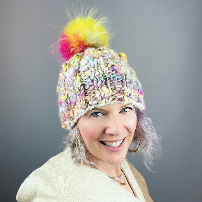 Winter Cake Woven Woolen Silk interwoven Hat, Accessories