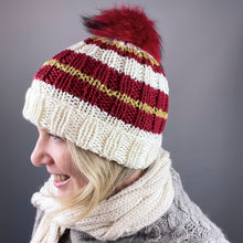 Load image into Gallery viewer, Game Day Striped Hat Knitting Kit | Cascade 128 &amp; Knitting Pattern (#281)
