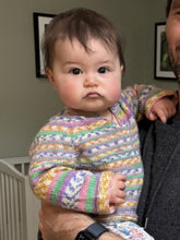 Load image into Gallery viewer, Easiest Baby Sweater Ever (Cascade Heritage version) Knitting Kit | Cascade Heritage Prints &amp; Knitting Pattern (#320D)
