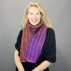 Slip Stitch Scarf Knitting Kit | Anzula For Better or Worsted, Freia Superwash Merino Silk Worsted & Knitting Pattern (#089)