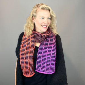 Slip Stitch Scarf Knitting Kit | Anzula For Better or Worsted, Freia Superwash Merino Silk Worsted & Knitting Pattern (#089)