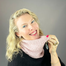 Load image into Gallery viewer, Windowpane Cowl (Short &amp; Stout Version) Knitting Kit | Cardiff Cashmere Small, Artyarns Beaded Mohair and Sequins &amp; Knitting Pattern (#291)
