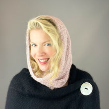 Load image into Gallery viewer, Windowpane Cowl (Short &amp; Stout Version) Knitting Kit | Cardiff Cashmere Small, Artyarns Beaded Mohair and Sequins &amp; Knitting Pattern (#291)
