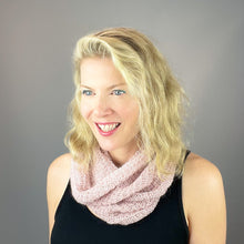 Load image into Gallery viewer, Windowpane Cowl (Short &amp; Stout Version) Knitting Kit | Cardiff Cashmere Small, Artyarns Beaded Mohair and Sequins &amp; Knitting Pattern (#291)
