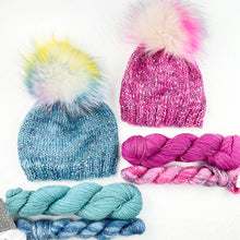 Load image into Gallery viewer, Sparkle Beanie Knitting Kit | The Fibre Company Road to China Light, Artyarns Beaded Mohair and Sequins, &amp; Knitting Pattern (#376)
