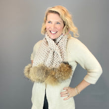 Load image into Gallery viewer, Phat Pompom Scarf - Zermatt Knitting Kit | String Yarns and Atelier Raccoon Pompoms (#382)
