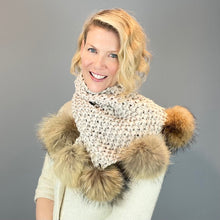 Load image into Gallery viewer, Phat Pompom Scarf - Zermatt Knitting Kit | String Yarns and Atelier Raccoon Pompoms (#382)
