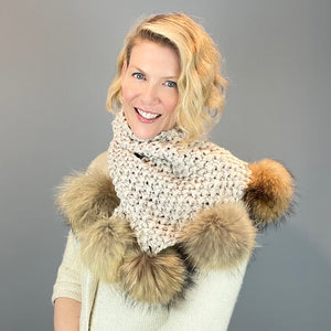 Phat Pompom Scarf - Zermatt Knitting Kit | String Yarns and Atelier Raccoon Pompoms (#382)