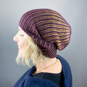 Brioche Basic Beanie Knitting Kit | Freia Handpaints Superwash Merino Silk Worsted & Anzula For Better or Worsted