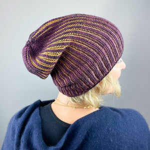 Brioche Basic Beanie Knitting Kit | Freia Handpaints Superwash Merino Silk Worsted & Anzula For Better or Worsted