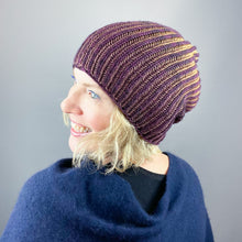 Load image into Gallery viewer, Brioche Basic Beanie Knitting Kit | Freia Handpaints Superwash Merino Silk Worsted &amp; Anzula For Better or Worsted
