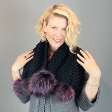 Load image into Gallery viewer, Phat Pompom Scarf - Zermatt Knitting Kit | String Yarns and Atelier Raccoon Pompoms (#382)
