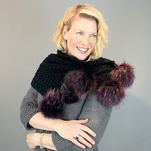 Load image into Gallery viewer, Phat Pompom Scarf - Zermatt Knitting Kit | String Yarns and Atelier Raccoon Pompoms (#382)
