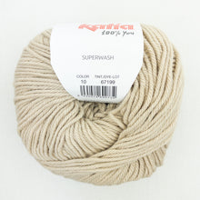Load image into Gallery viewer, A ball of light tan Katia Merino Aran yarn in color 10 Light Beige

