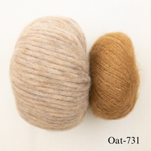 Load image into Gallery viewer, Daydreamer Cardigan Knitting Kit | Juniper Moon Beatrix &amp; Rowan Kidsilk Haze or Lana Grossa Setasuri
