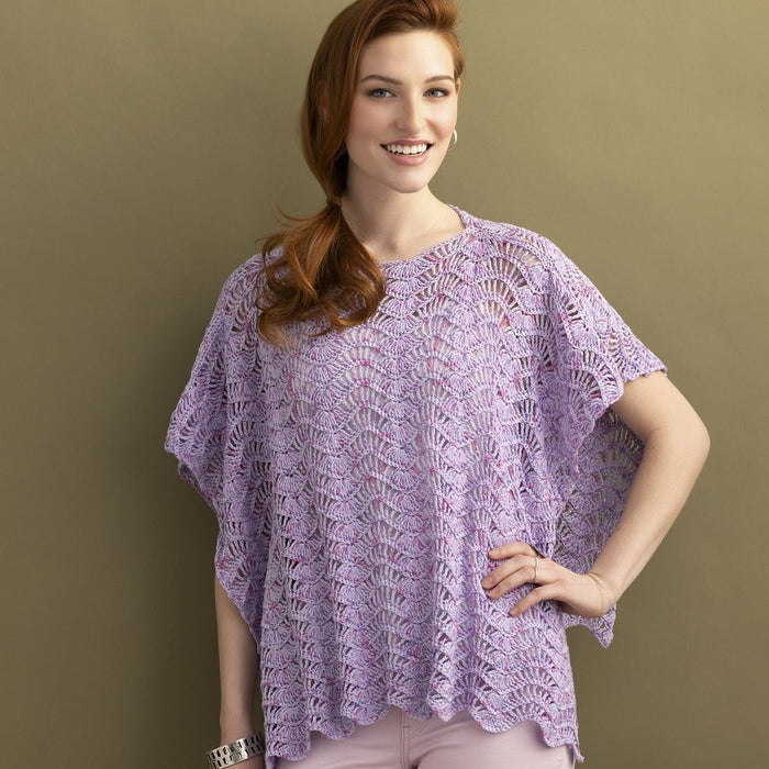 Orchid Crochet Poncho Kit | Araucania Huasco Cotón Glisten & Crochet Pattern