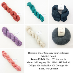 Ranunculus Knitting Kit | Dream in Color Smooshy with Cashmere, Rowan Kidsilk Haze & Manos del Uruguay Fino Minis