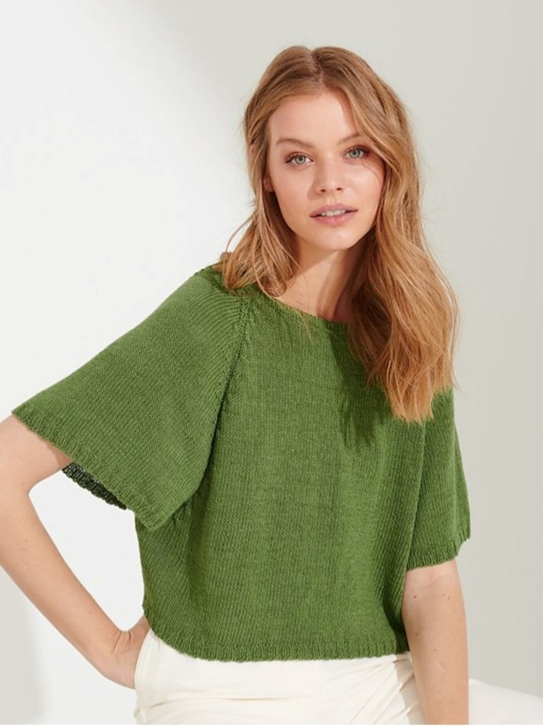 Poet Top Knitting Kit | Lana Grossa Solo Lino & Knitting Pattern (26-16)