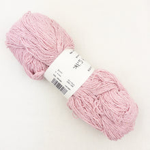 Load image into Gallery viewer, A light pink skein of BC Garn Soft Silk yarn on a white background

