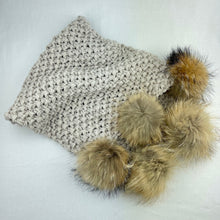 Load image into Gallery viewer, Phat Pompom Scarf - Zermatt Knitting Kit | String Yarns and Atelier Raccoon Pompoms (#382)
