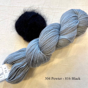 Angora Horizontal Ribbed Cowl (small version) Knitting Kit | Galler Belangor, Artyarns Merino Cloud, & Knitting Pattern (#316)