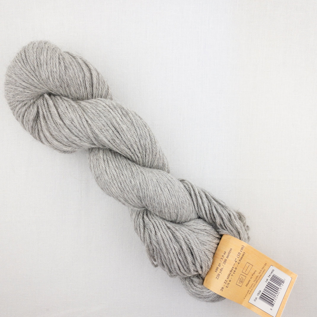 Light Silver Grey Worsted Alpaca Yarn - 4 Ounce Skeins