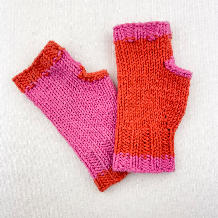 Cashmere Contrasting Fingerless Mitts Knitting Kit | Debbie Bliss Pure Cashmere & Knitting Pattern (#118)