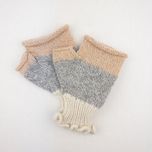 Lux Adorna Three-Color Fingerless Mittens Knitting Kit | Lux Adorna Sport Cashmere & Knitting Pattern (#279)