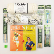 Load image into Gallery viewer, Beginning Knitting Kit (Deluxe) | Lamb&#39;s Pride Bulky, Lorna&#39;s Laces Shepherd Bulky &amp; Knitting Instruction Book
