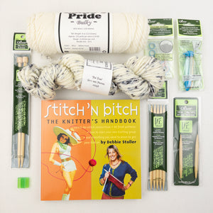 Beginning Knitting Kit (Deluxe) | Lamb's Pride Bulky, Lorna's Laces Shepherd Bulky & Knitting Instruction Book