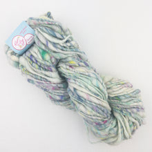 Load image into Gallery viewer, A blue and cream multicolor skein of Knit Collage Cast Away yarn.
