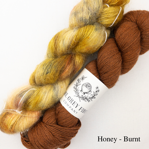 Virtual Hug Ruffled Shawlette Knitting Kit | Gunpowder Sock, Hue Loco Mohair Lace & Knitting Pattern (#269B)