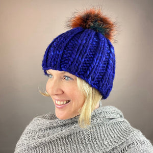 Super Bulky Ribbed Hat (Savvy version) Knitting Kit | Dream in Color Savvy & Knitting Pattern (#108)