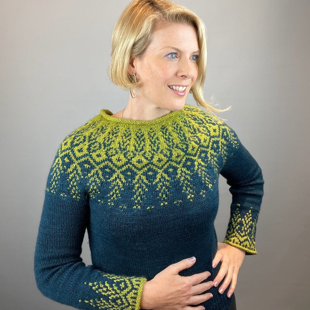 Goldwing Pullover Knitting Kit | The Fibre Co. Acadia