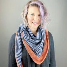 Load image into Gallery viewer, Off-Center Striped Shawlette Knitting Kit | Queensland United &amp; Knitting Pattern (#293)
