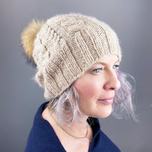 Load image into Gallery viewer, Cabled Tall Hat with Pompom Knitting Kit | Cascade Highland/Eco Duo &amp; Knitting Pattern (#253)
