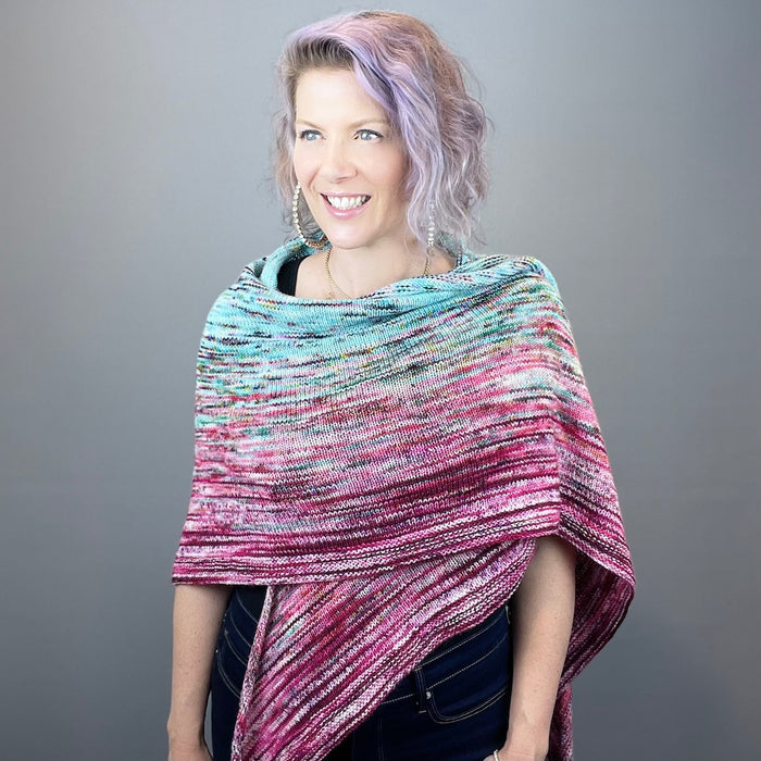 Off-Center Faded Shawlette Knitting Kit | Smooshy with Cashmere & Knitting Pattern (#322)