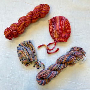 Baby and Preemie Bonnet Knitting Kit Koigu Premium Merino Knitting Pattern (#315)