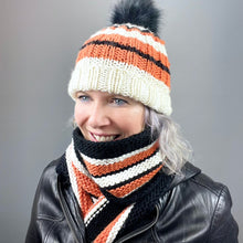 Load image into Gallery viewer, Game Day Striped Scarf Knitting Kit | Cascade 128 &amp; Knitting Pattern (#281B)
