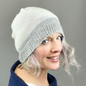 Lux Adorna Cashmere Two-Tone Hat Knitting Kit | Lux Adorna Sport Cashmere & Knitting Pattern (#280)