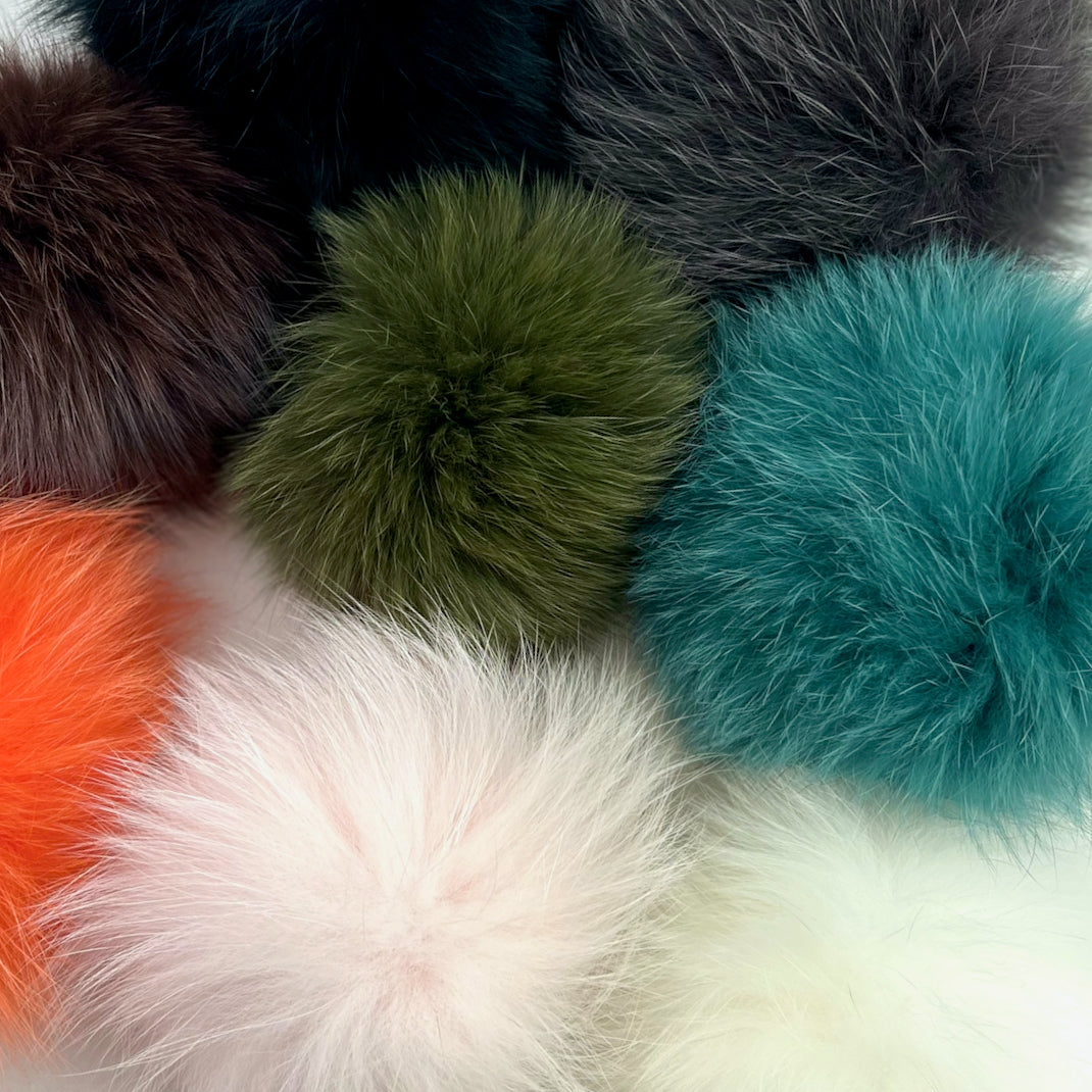 Decoendiy 12pcs Faux Fox Fur Pom Pom with Press Button, Removable Fluffy  Pompom Ball for Knitting Hats DIY Craft Projects, Snap on Pom Poms for  Hats