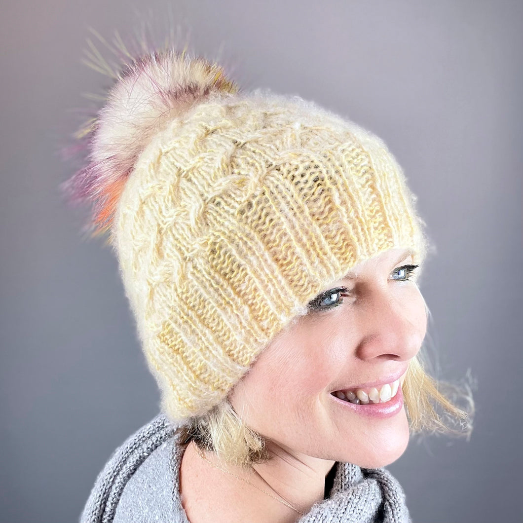 Allover Cabled Hat (Peeeps Version) Knitting Kit | Jade Sapphire Peeeps & Knitting Pattern (#299)