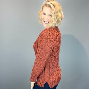 Kylie Cabled Sweater Knitting Kit | Queensland Kathmandu DK