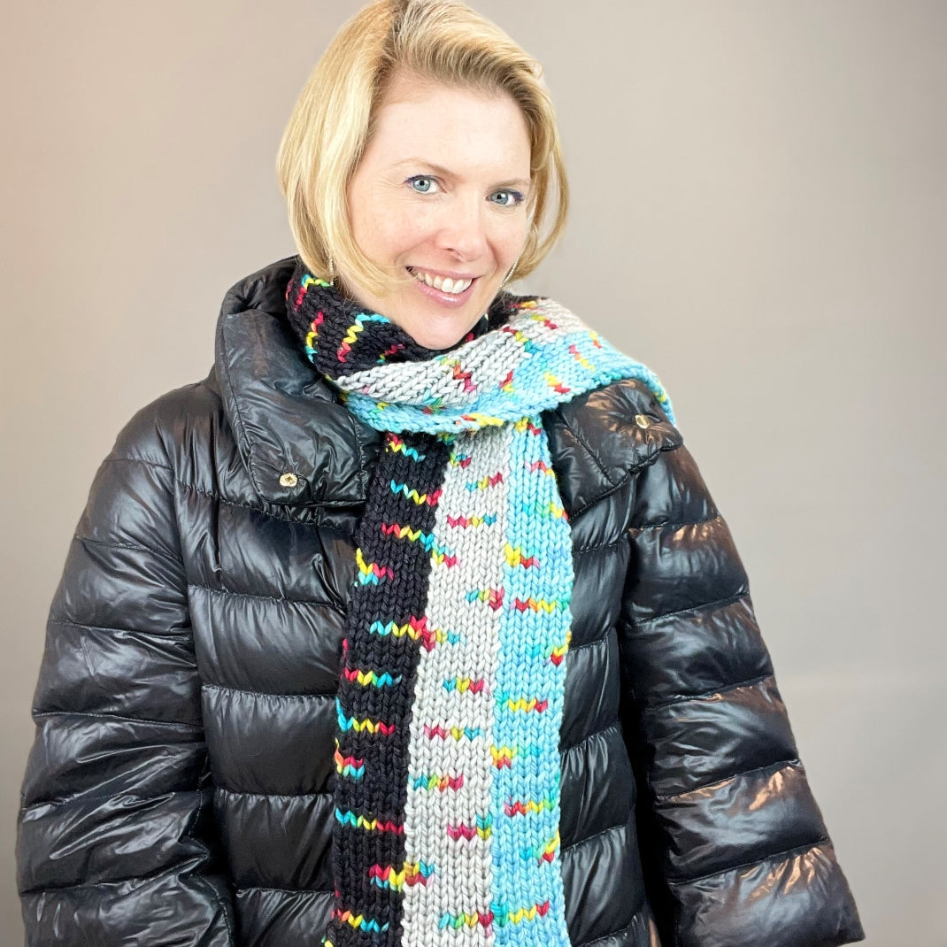 Intarsia Scarf Knitting Kit | Wonderland TweedleDeeDum